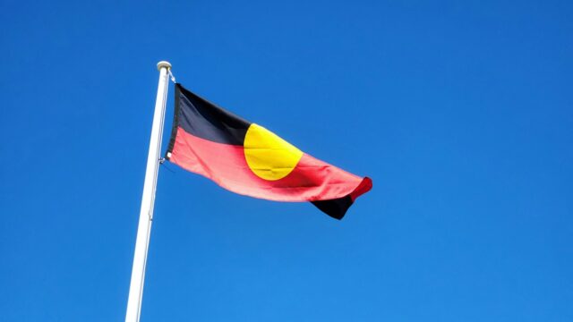 Aboriginal Flag blowing in the wind
